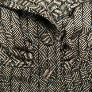 Live A Little Houndstooth Black Grey Blue Darted Wool Blazer Preppy Academia S